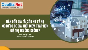 Bán đấu giá tài sản xử lý nợ có được để giá khởi điểm thấp hơn giá thị trường không?