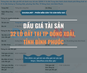 Bình Phước đấu giá 32 lô đất trên địa bàn thành phố Đồng Xoài