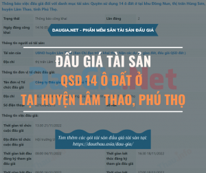 Phú Thọ đấu giá 14 ô đất tại khu Đồng Nun, thị trấn Hùng Sơn, huyện Lâm Thao