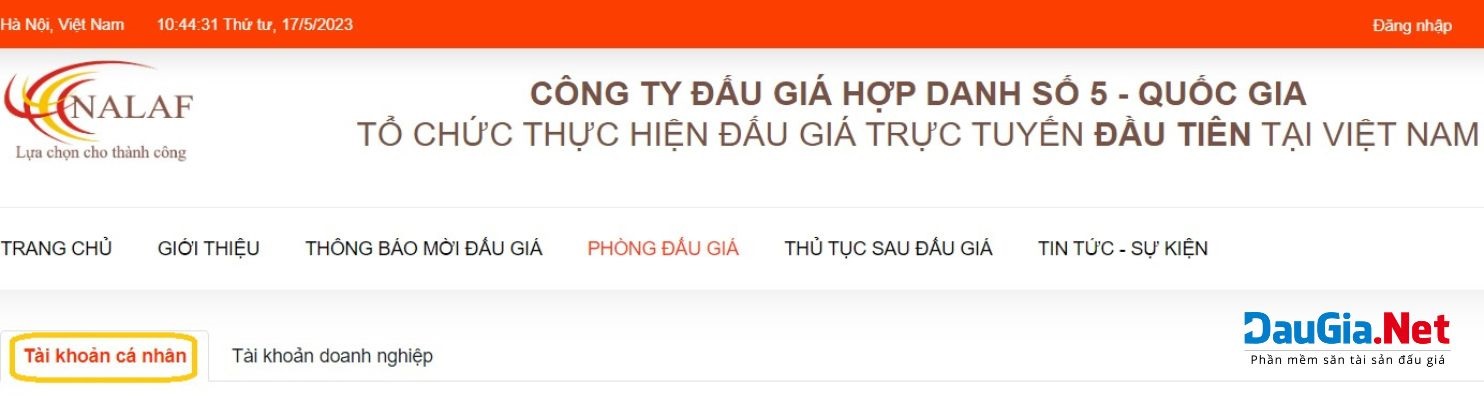 Nhấn vào mục Tài khoản cá nhân