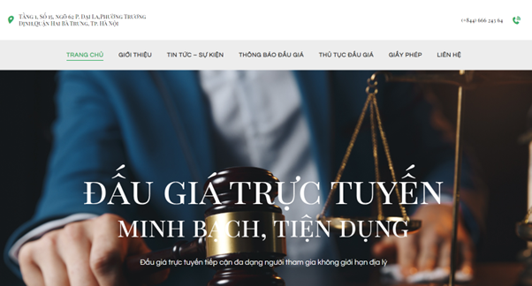 Giao diện website trên máy tính