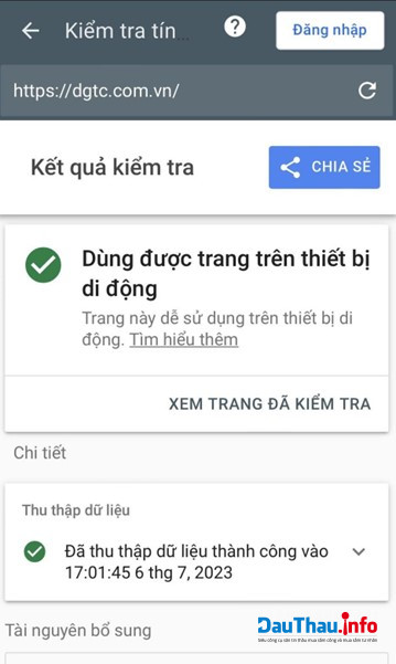 Mức độ thân thiện của website trên thiết bị di động