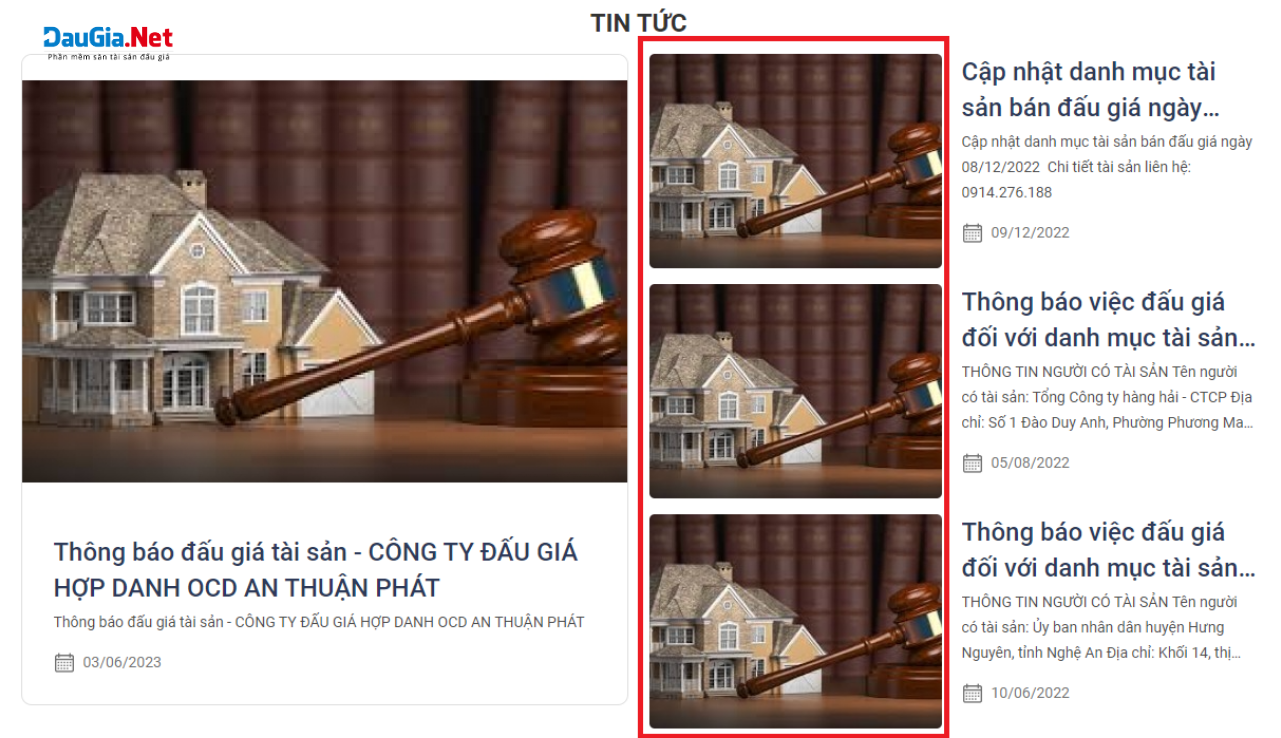 Hình 7 Hình thumbnail của mục tin tức chưa có sự đầu tư