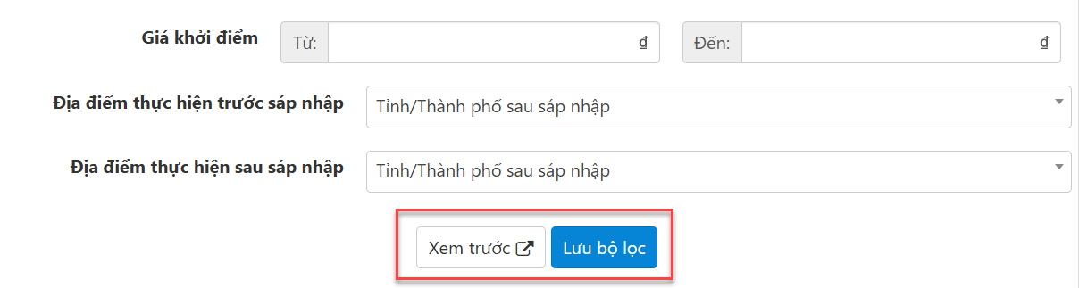 lưu bộ lọc