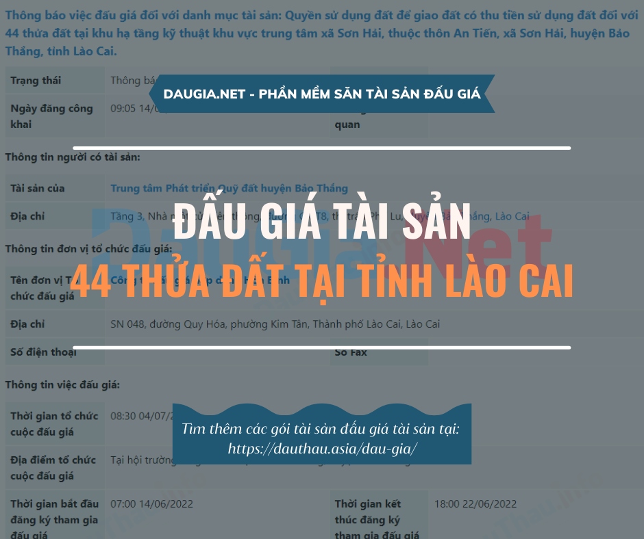 Lào Cai đấu giá 44 thửa đất trên địa bàn xã Sơn Hải, huyện Bảo Thắng