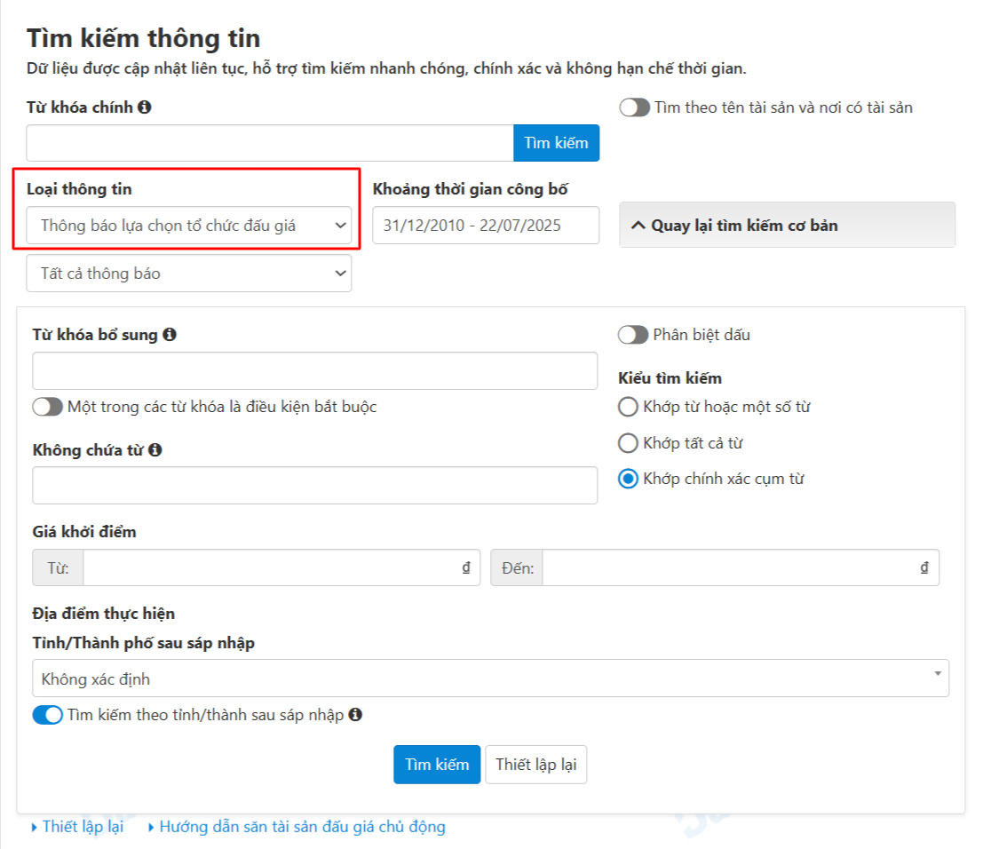 DauGia Net Phần mềm săn tài sản đấu giá