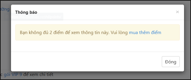 Hình 3: Hệ thống thông báo và gợi ý nạp điểm