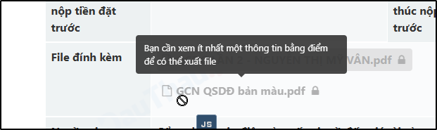Hình 4: Người dùng đã xem thông tin nâng cao