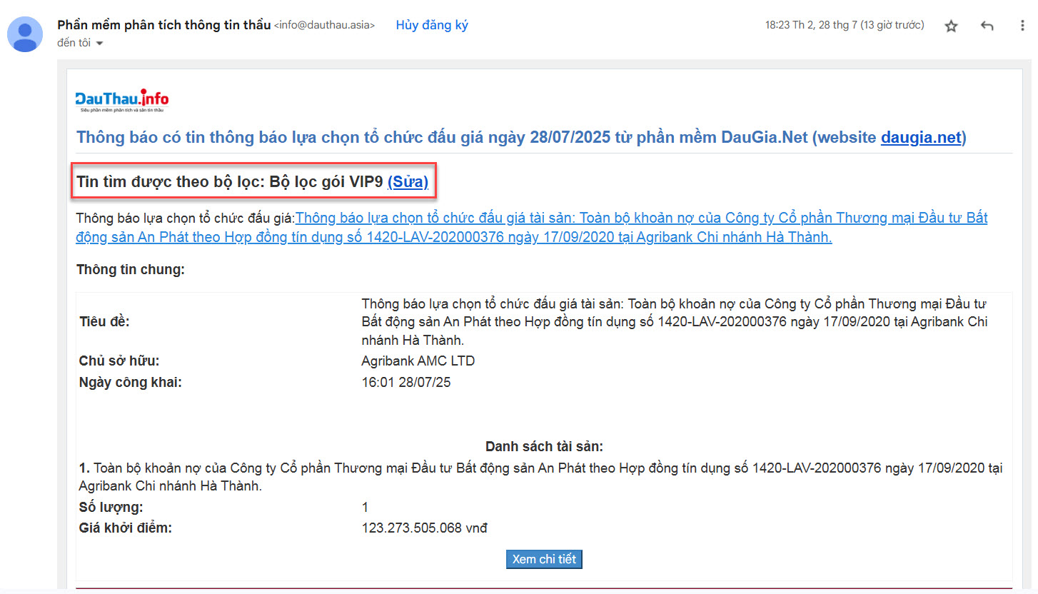 email bộ lọc VIP9